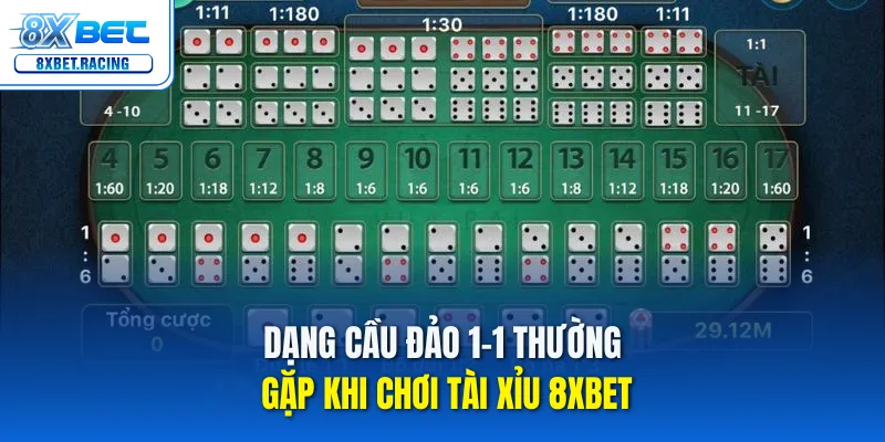 Dạng cầu đảo 1-1 thường gặp khi chơi tài xỉu